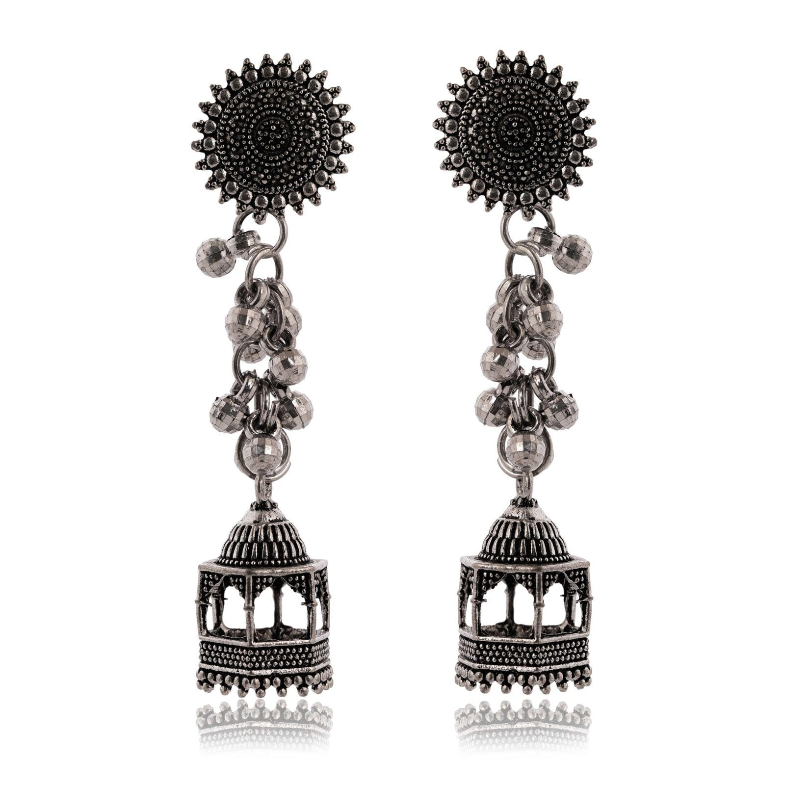 Women's Indian Bollywood Stylish AZ838-OXidised Drop Dangles Earrings Traditional Ethnic Jhumka/Jhumki Earrings for Women - Image 4