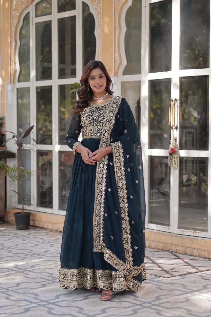 Women's Luxurious Plum Velvet Anarkali Gown with Heavy Gold Zari & Sequin Embroidery β Perfect for Weddings & Grand Festivities - Image 14